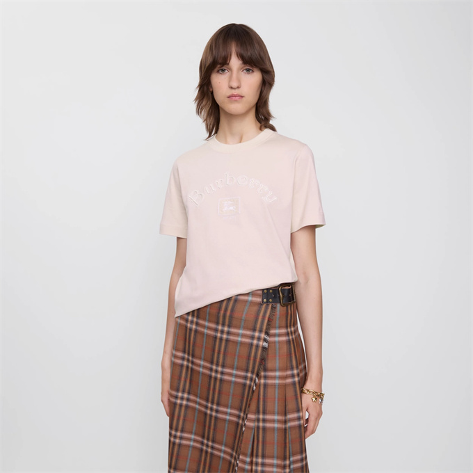 burberry gothic logo ekd embroidery cotton t-shirt